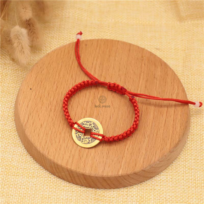 Copper Coin Fortune Red String Bracelet - Image 4