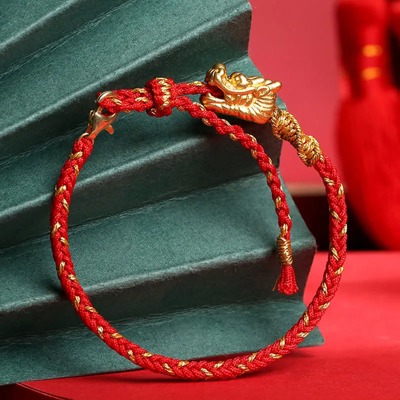 Dragon Lucky Red String Bracelet with Luck Muse for Protection Bundle - Image 2