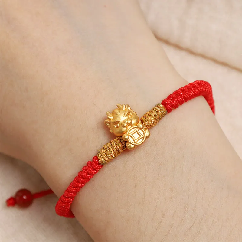 Luck Muse 999 Sterling Silver Year of the Dragon Copper Coin Bracelet - Image 4