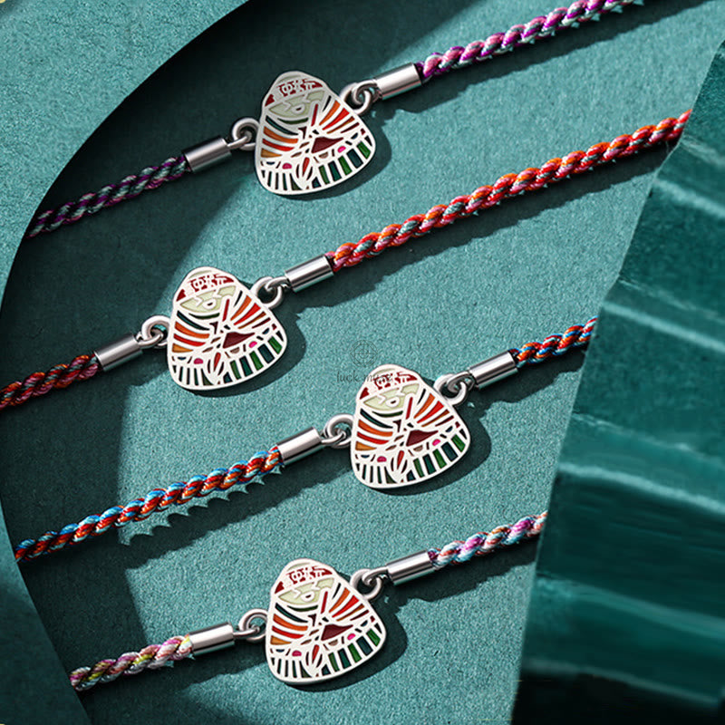 Luck Muse 925 Sterling Silver Multicolored Handcrafted Bracelet with Zongzi Pattern for Good Luck - Image 3