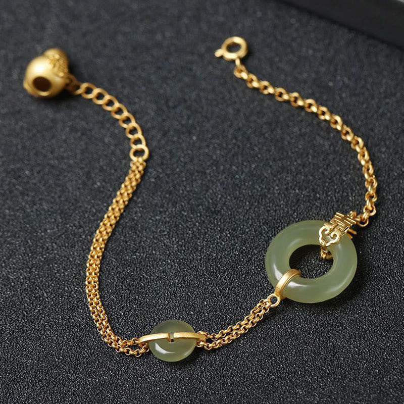 Round Jade Fu Character Prosperity Bracelet - Image 11