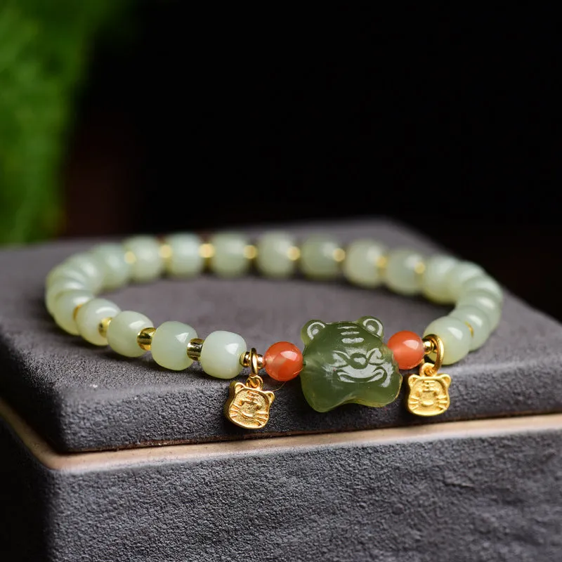 Chinese Zodiac Lucky Tiger Jade Bracelet - Image 5
