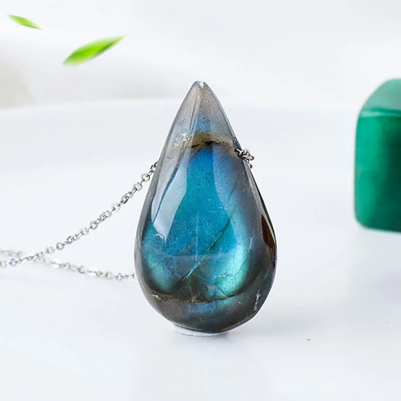 Labradorite Water Drop Healing Necklace - Image 2