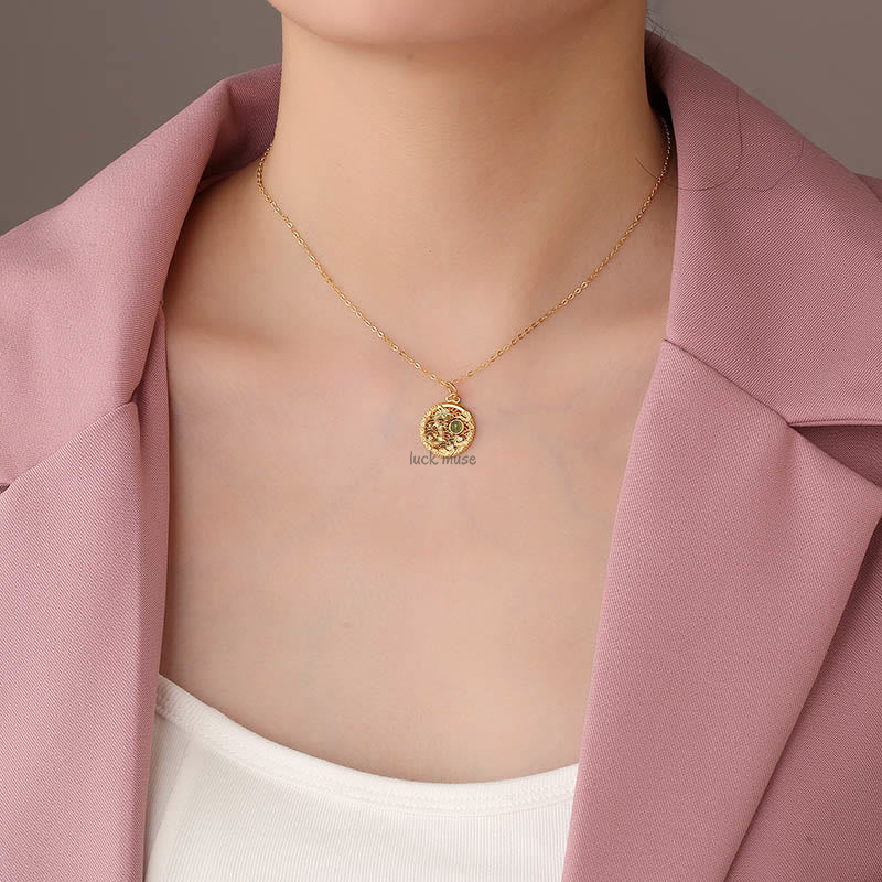 Luck Muse 925 Sterling Silver Dragon Year Hetian Jade Inlaid Necklace Pendant with Auspicious Clouds - Image 6