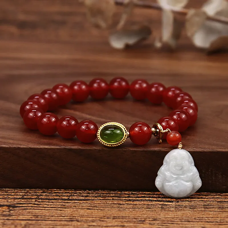 Red Agate Buddha Success Bracelet by Luck Muse Shop