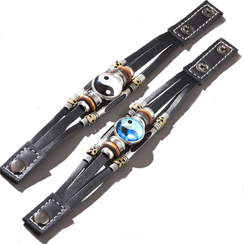 Yin Yang Leather Balance Bracelet with Luck Muse - Image 7