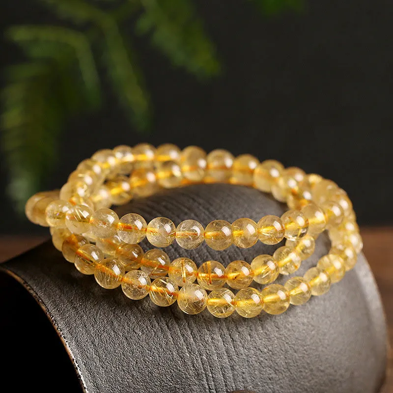 Natural Citrine Prosperity Protection Bracelet with Luck Muse Energy