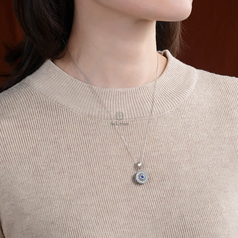 925 Sterling Silver Om Mani Padme Hum Lazurite Necklace Pendant by Luck Muse Shop - Image 6