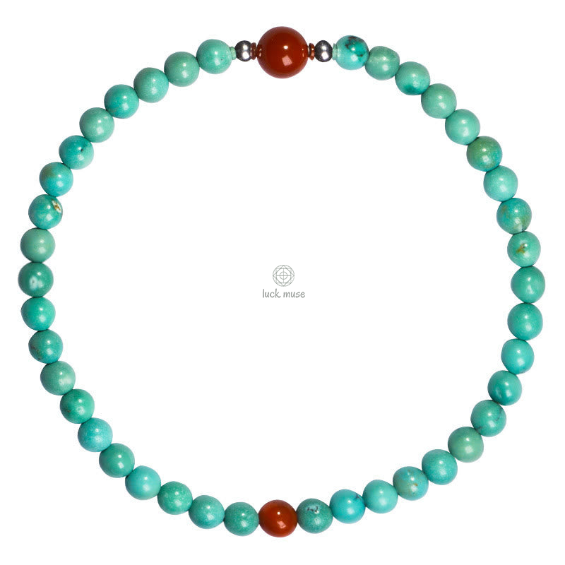 Protection Bracelet with Turquoise and Red Agate Beads - Image 7