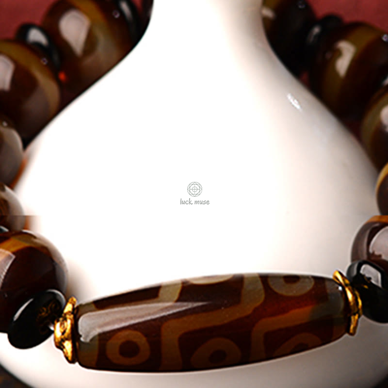 Tibetan Nine-Eye Dzi Agate Bracelet for Wealth Blessings - Image 9