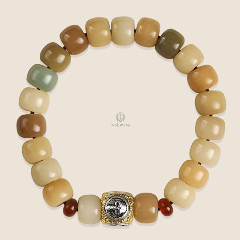 Bodhi Seed Om Mani Padme Hum Wisdom Bracelet with Buddhist Citipati Design - Image 3