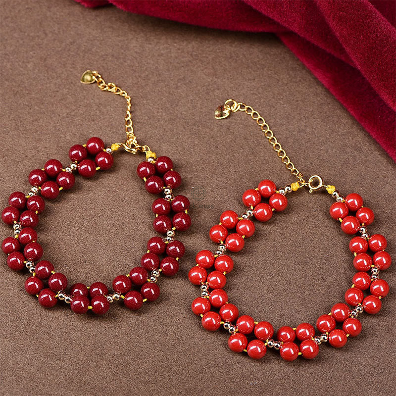 Blessed Luck Muse Cinnabar Beaded Bracelet - Image 2