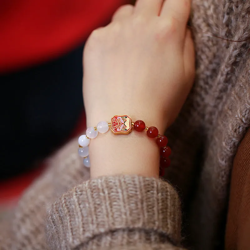 Red Agate and White Agate Healing Bracelet for Strength - Image 4