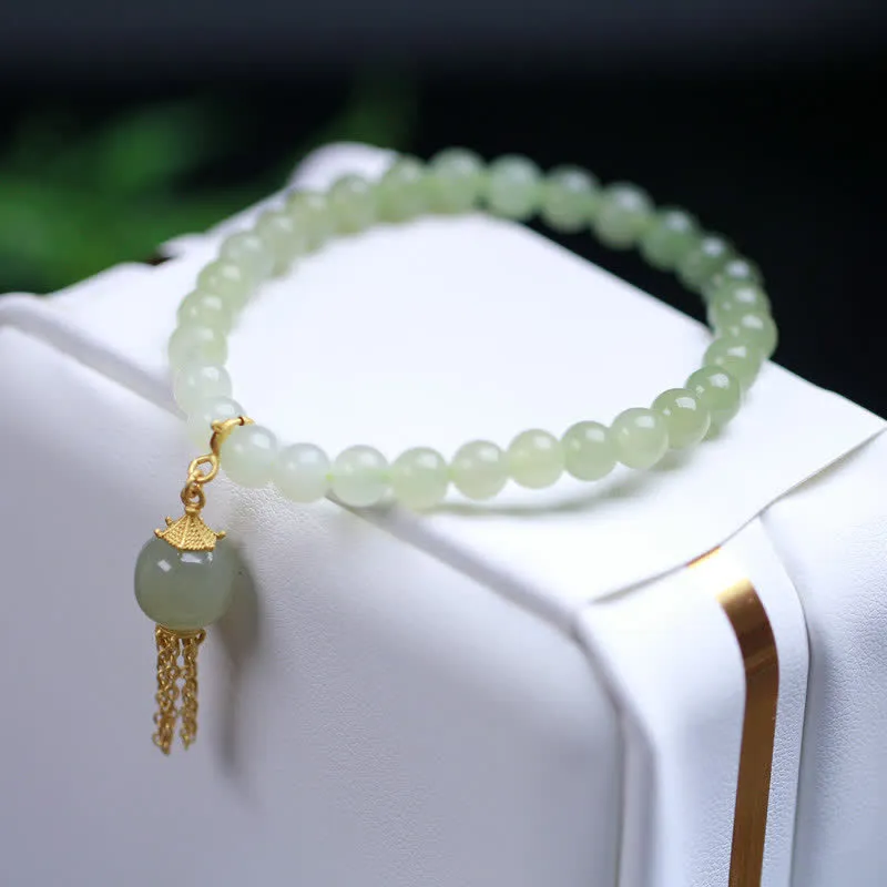 Luck Muse 925 Sterling Silver Hetian Jade Wealth Charm Bracelet - Image 4