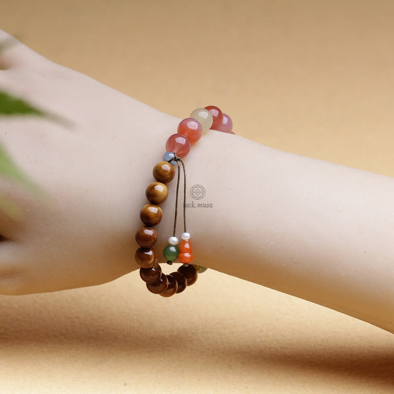Luck Muse Wealth Protection Bracelet with Kuka Seed, Yanyuan Agate, and Hetian Jade - Image 6