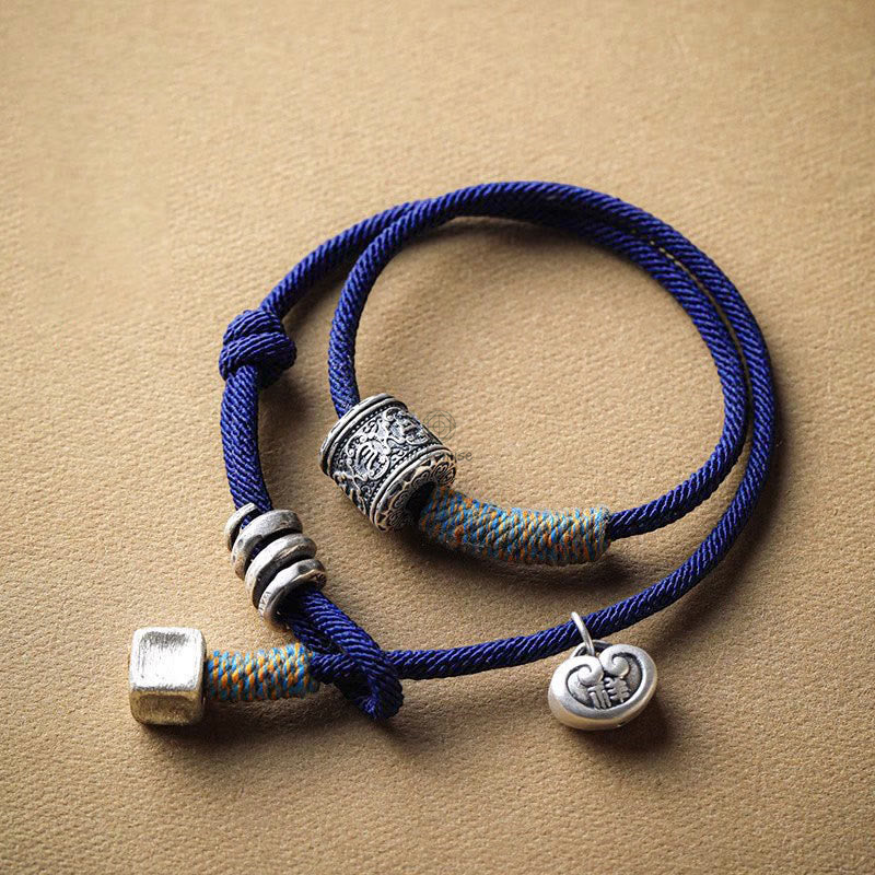 Handmade Tibetan Om Mani Padme Hum Carved Auspicious Amulet Bracelet - Image 6