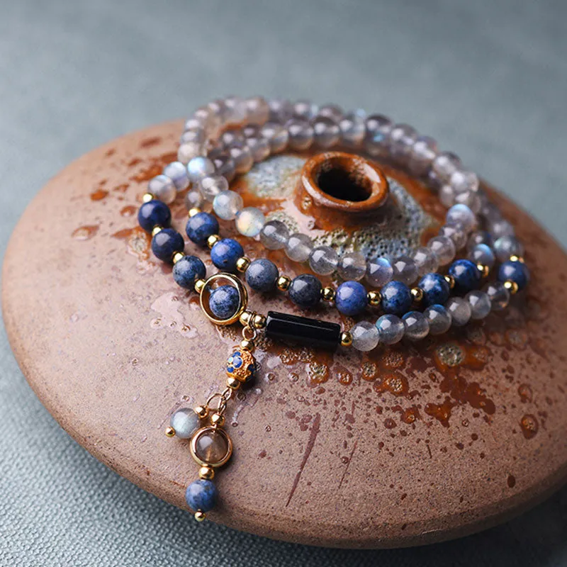 Luck Muse Moonstone Lazurite Healing Bracelet - Image 8