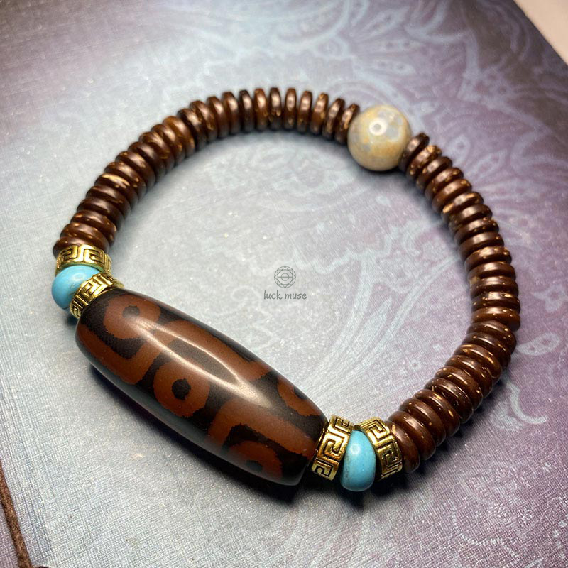 Tibetan Nine-Eye Dzi Bead Wealth Bracelet from Luck Muse Shop - Image 5