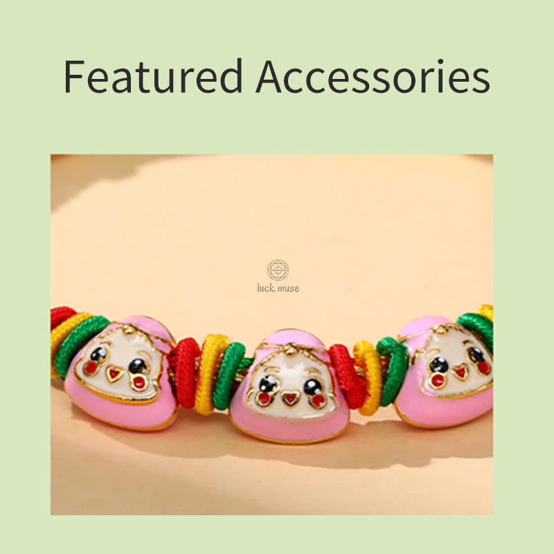 Colorful Zongzi Pattern Luck Muse Bracelet - Handmade Luck Bracelet for Children and Adults - Image 10