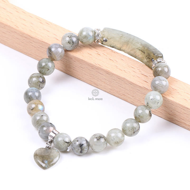 Natural Quartz Love Heart Healing Beads Bracelet - Luck Muse Shop - Image 22