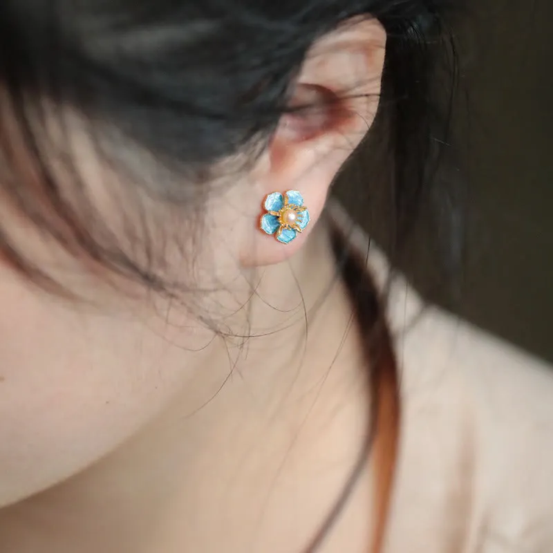 Luck Muse Peach Blossom Pearl Stud Earrings - Image 4