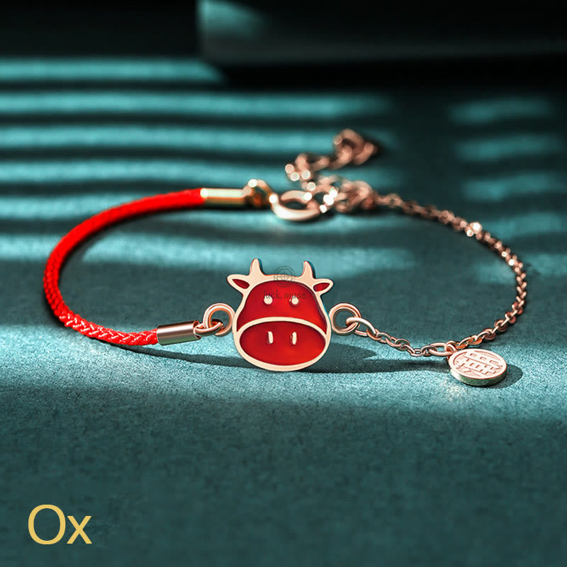 Luck Muse 925 Sterling Silver Color-Changing Chinese Zodiac Lucky Protection Red String Bracelet - Image 7