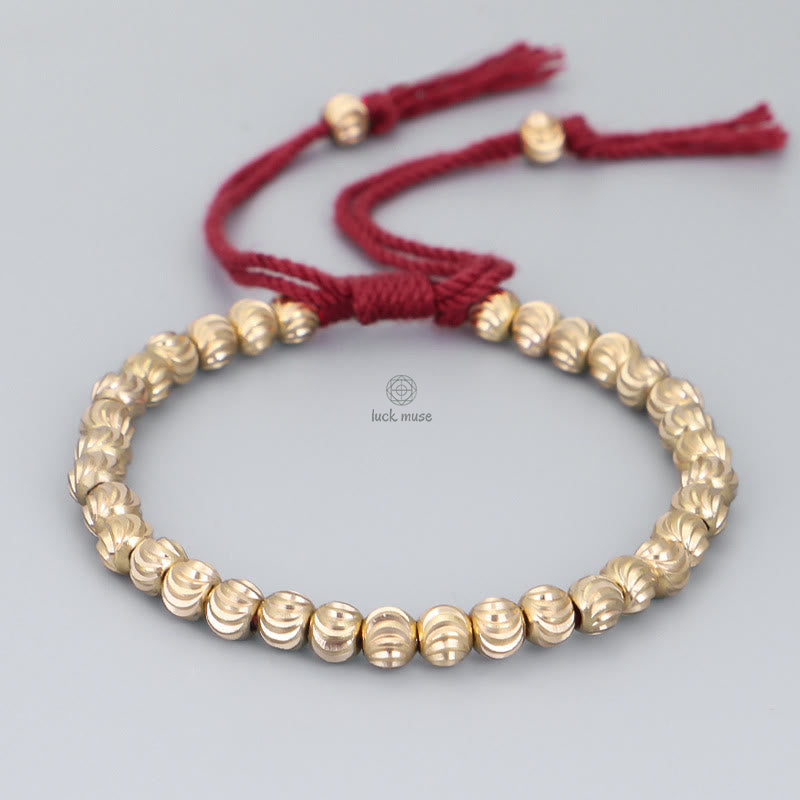 Tibetan Handmade Copper Bead Bracelet for Luck and Protection