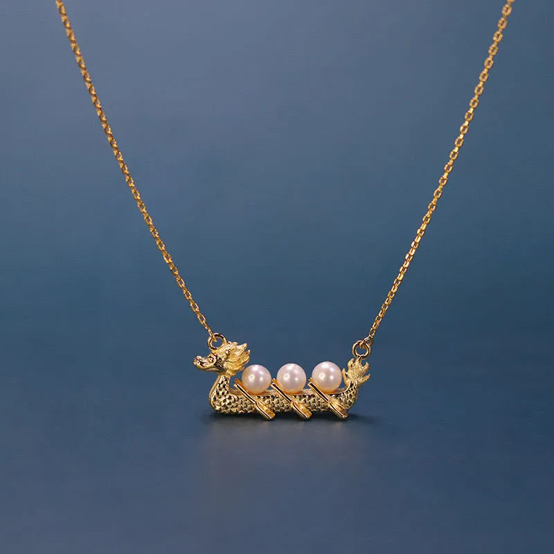 Dragon Pattern Healing Bead Necklace featuring Luck Muse and Pearl - Image 3