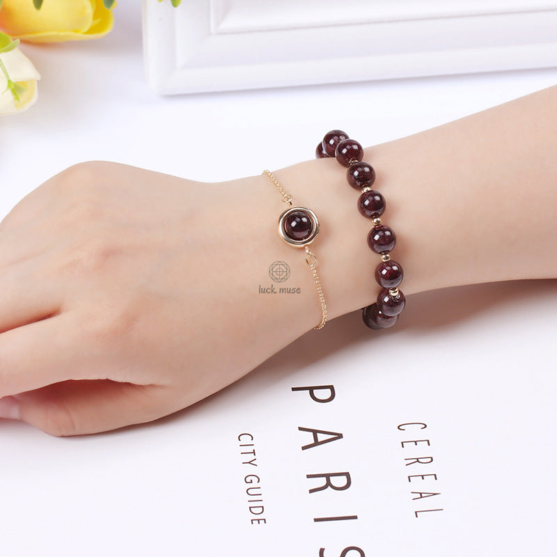 Sun Stone and Strawberry Quartz Crystal Bracelet for Positivity - Image 25
