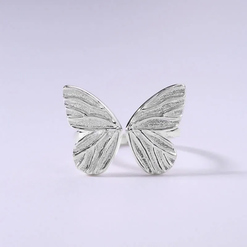 Luck Muse 925 Sterling Silver Butterfly Freedom Ring - Image 5