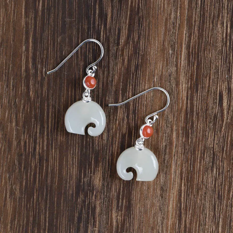 Luck Muse 925 Sterling Silver Elephant Hetian Jade Abundance Jewelry Set - Image 14