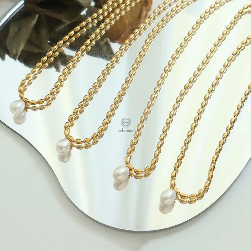 Pearl Bead Peace Necklace Pendant by Luck Muse Shop - Image 8