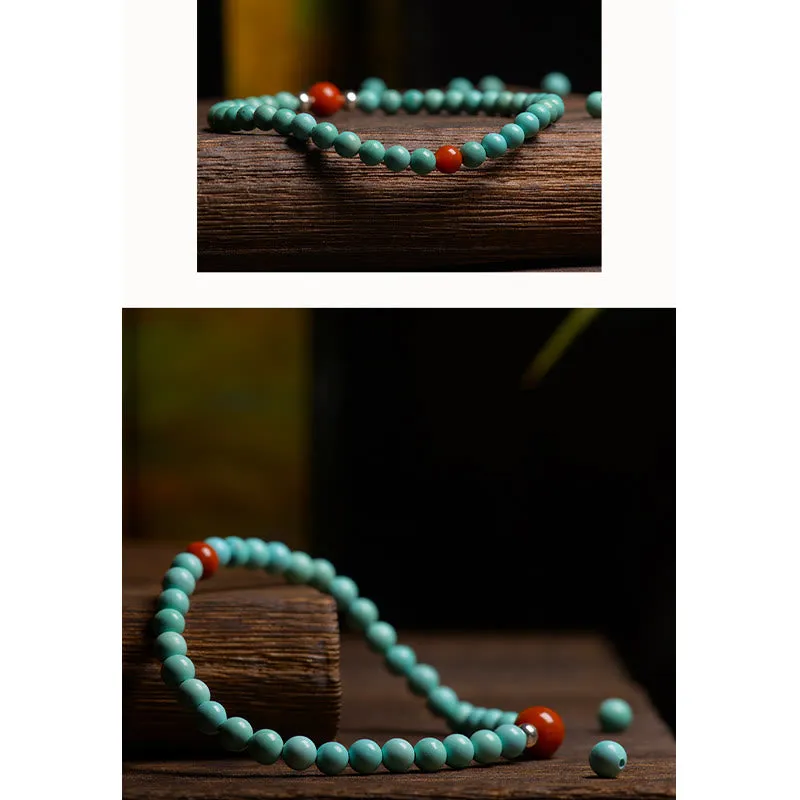 Protection Bracelet with Turquoise and Red Agate Beads - Image 9