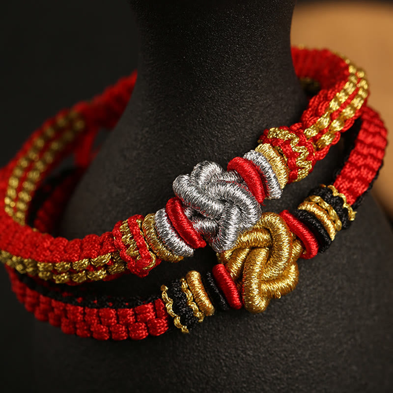 Colorful Rope Lucky Luck Muse Handmade Bracelet with True Love Knot - Image 3