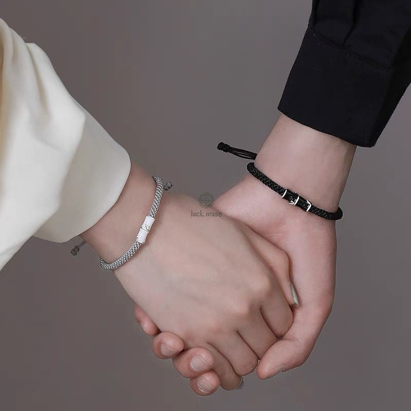Bamboo Pattern Healing Couple Bracelet with Luck Muse - Image 12