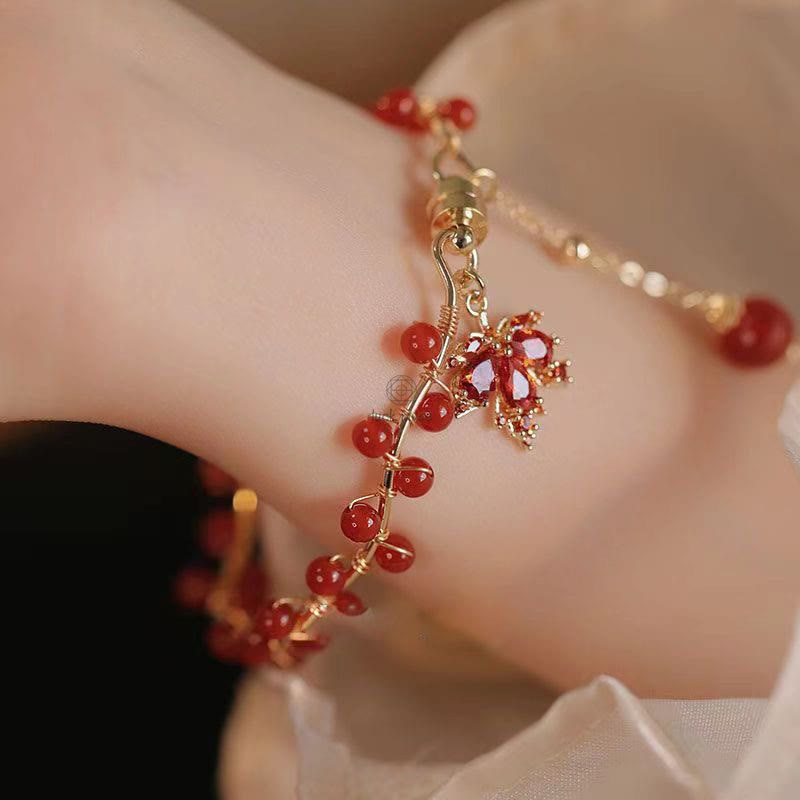 Luck Muse Red Maple Leaf Lucky Charm Bracelet - Image 12