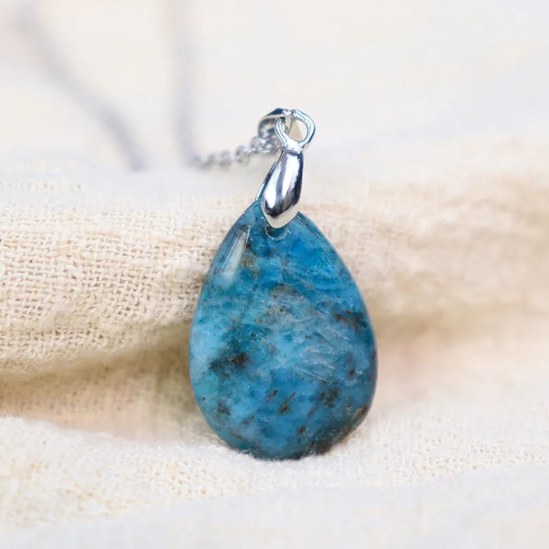 Luck Muse Natural Crystal Gemstone Water Drop Necklace Pendant - Image 40