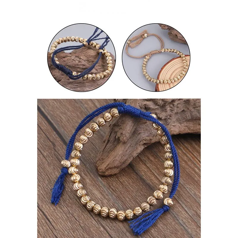 Tibetan Handmade Copper Bead Bracelet for Luck and Protection - Image 16