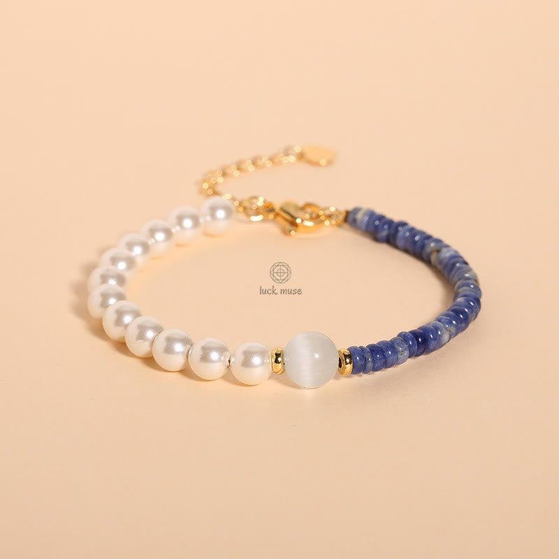 Natural Green Strawberry Quartz Tiger Eye Sodalite White Jade Pearl Gratitude Bracelet - Image 9