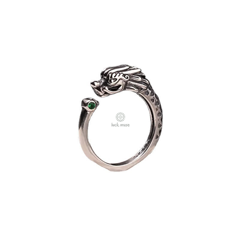 Luck Muse Vintage Dragon Adjustable Ring for Success and Strength - Image 8