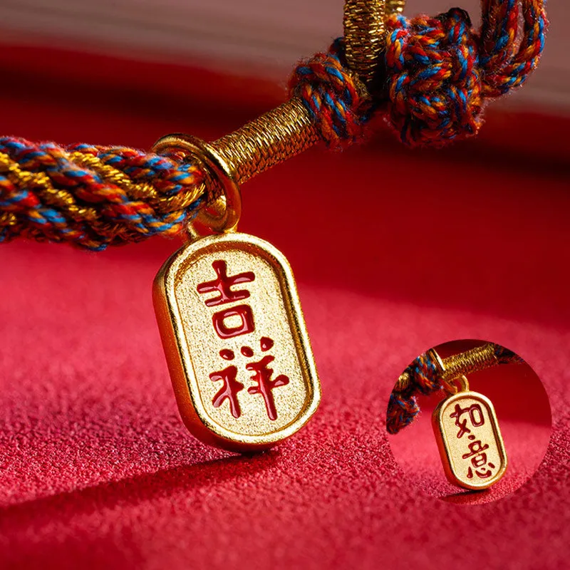 Multicolored Handmade Tibetan Om Mani Padme Hum Ruyi Charm Bracelet with Luck Muse - Image 5