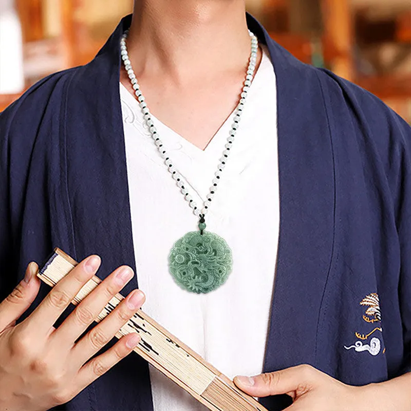 Chinese Zodiac Dragon Jade Fortune Necklace - Image 4