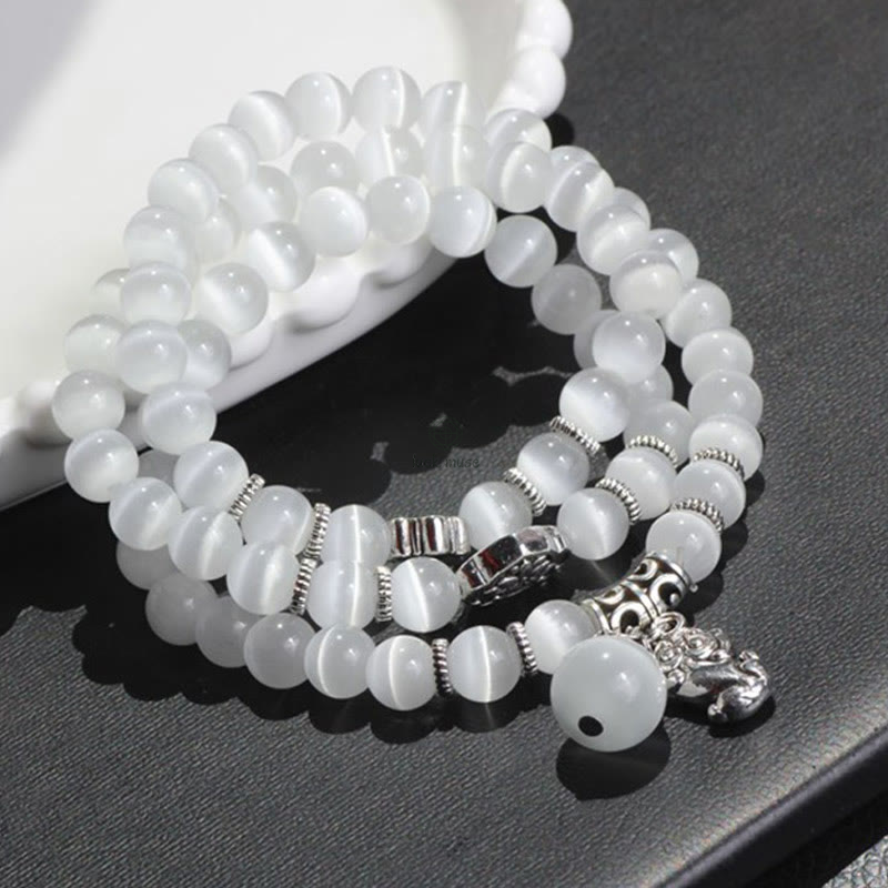 Luck Muse Cat's Eye Pixiu Triple Wrap Bracelet - Energizing Support - Image 2
