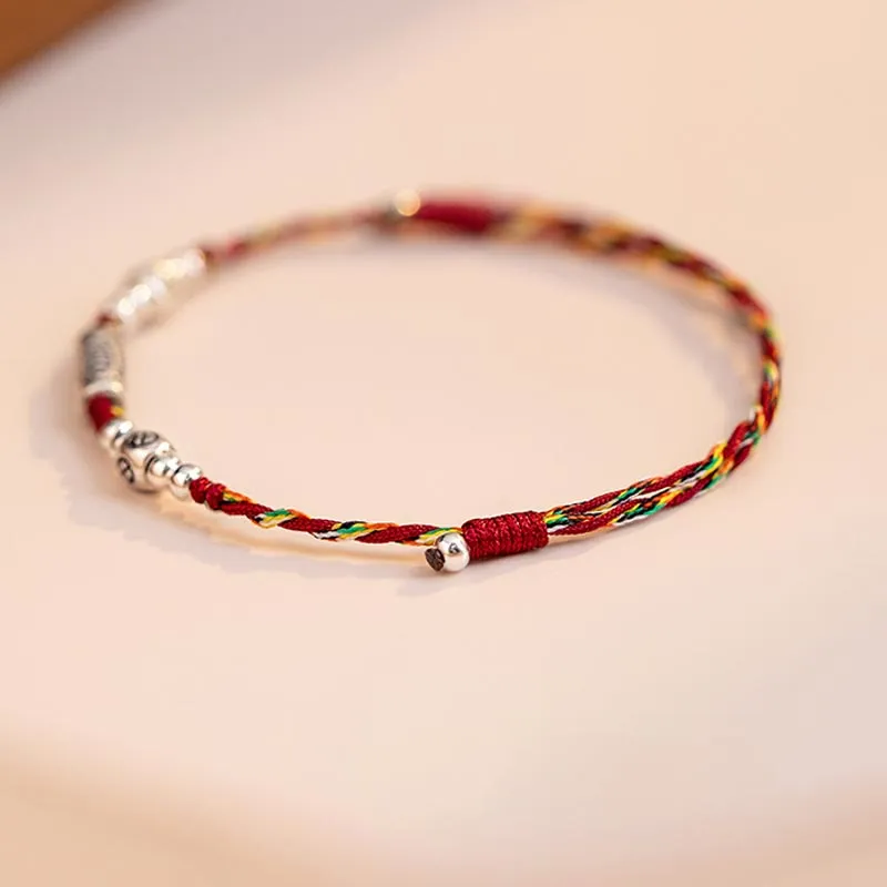 925 Sterling Silver Luck Koi Fish Braided Bracelet Anklet - Image 13