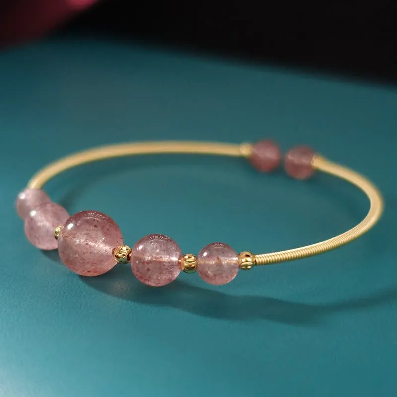 Luck Muse Natural Strawberry Quartz Love Healing Bracelet - Image 5