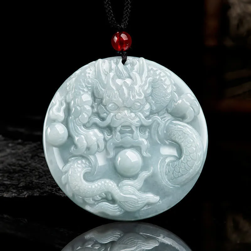 Chinese Zodiac Dragon Jade Success Amulet String Necklace - Limited Time Offer