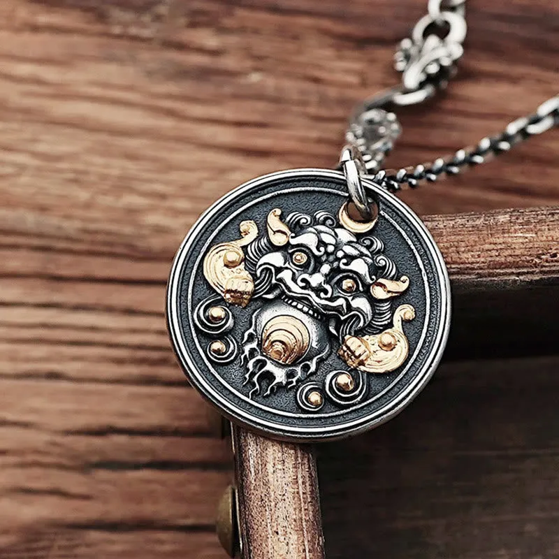 Luck Muse Tibetan Kirtimukha Healing Amulet Necklace