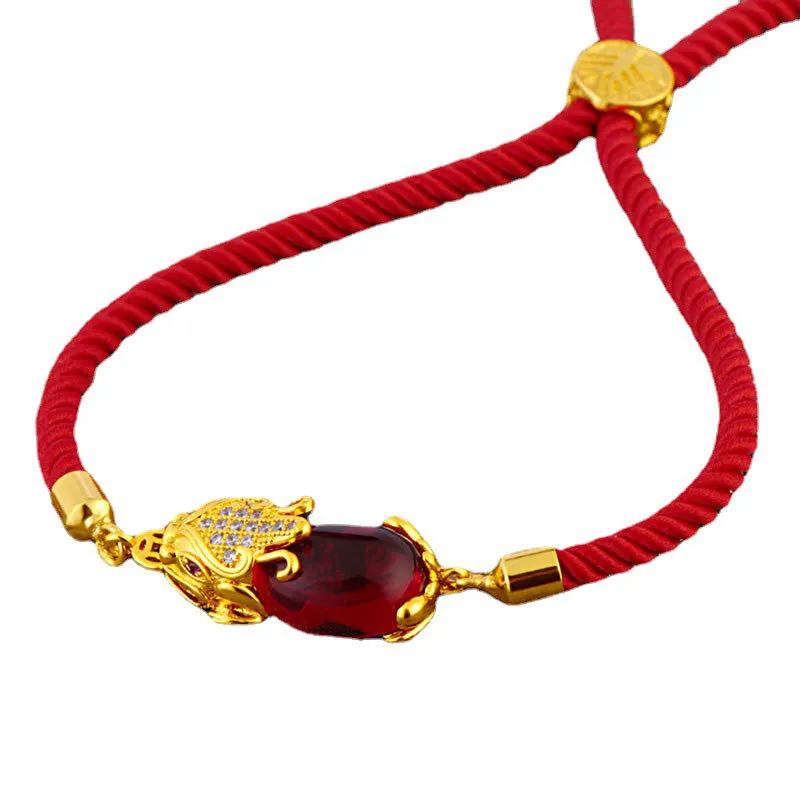 Luck Muse Red Agate Pixiu Wealth Attractor Bracelet - Image 3
