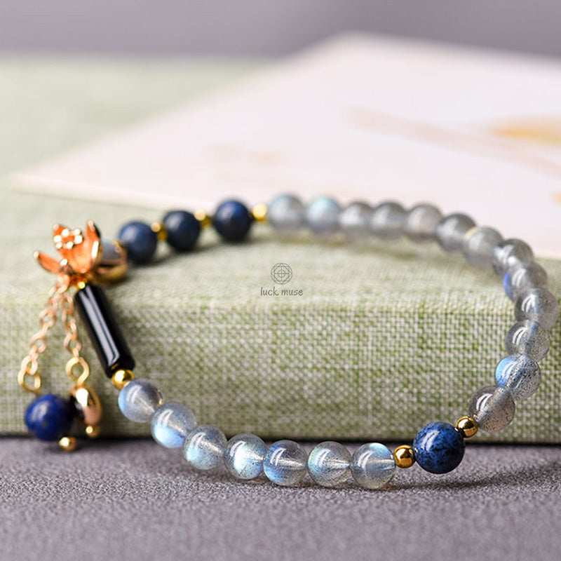 Luck Muse Moonstone Lazurite Healing Bracelet - Image 6