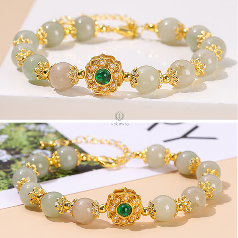 Natural Jade Prosperity Bead Chain Bracelet with Luck Muse - Image 6